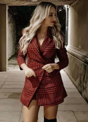 ZARA Red Houndstooth Jumpsuit Dress thumbnail 3