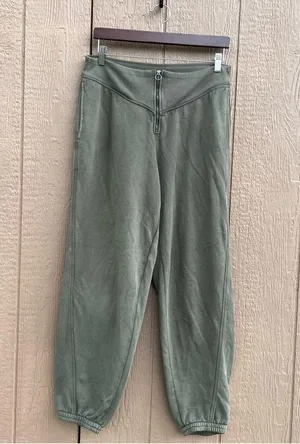 Aerie Womens Pants Joggers Corset Waist Sweatpants Sunwashed Green Size Large thumbnail 3