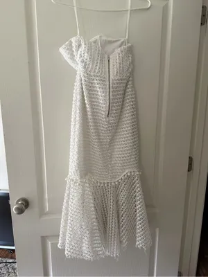 Hello Molly White Strapless Crochet Mermaid Midi Dress thumbnail 6