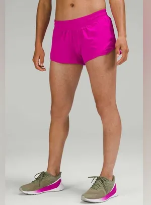 NWOT Lululemon Hotty Hot Low Rise Lined Short 2.5" Purple Highlight Size 12 thumbnail 1