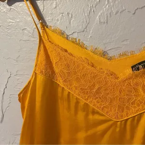 Massimo Dutti Sunlit Mustard Yellow Lace Camisole Cami Tank Top sz Small‎ thumbnail 5
