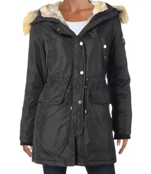 1 Madison Coat Parka Expedition Heritage Media Black Rutched Cargo Jacket thumbnail 1
