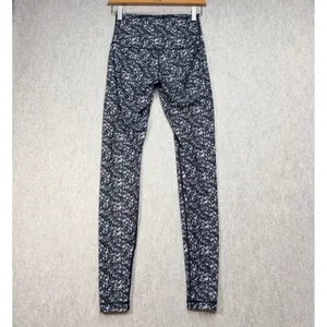 Lululemon Wunder Under Leggings Black White Confetti Speckle‎ Print Athleisure thumbnail 3