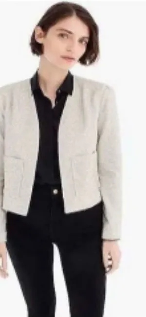 J.Crew 365 Ivory Bouclé Blazer Small Career Work Office Siren Jacket Chic thumbnail 1