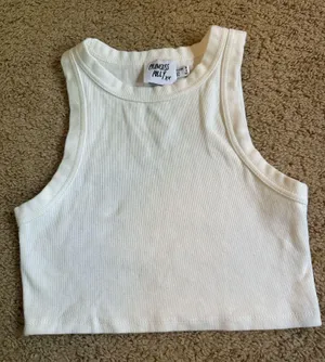 Princess Polly White High Neck Cropped Tank Top thumbnail 1