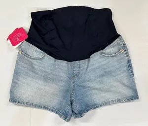 ISABEL MATERNITY Jean Shorts Size 2/26 Crossover Panel - Light Wash thumbnail 1