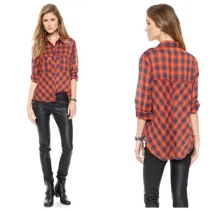 ✨Free People Gauze Plaid Flannel Sz XS T-Shirt✨ thumbnail 5