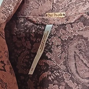 Free People no longer made silky jacquard paisley long 1 button blazer jacket S thumbnail 8