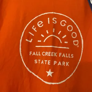 NWT Life Is Good Crusher-Lite Orange Fall Creek Falls Tennessee T-Shirt Large thumbnail 4