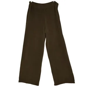 VTG Jones NY 16 Silk Wide Leg Trousers Brown High Rise Career Work Professional thumbnail 2