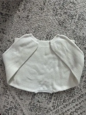 LA Hearts Cropped Textured Crewneck Sweater - White thumbnail 3
