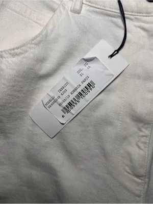 WJ Martin Roberta White Wide Leg Denim Pants Cotton Linen Blend NWT Sz 46 US 10 thumbnail 7