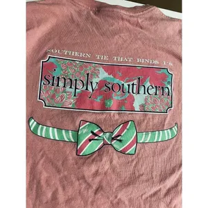 Simply Southern Women Small Pink Southern Tie That Binds Us Graphic‎ T-Shirt thumbnail 4