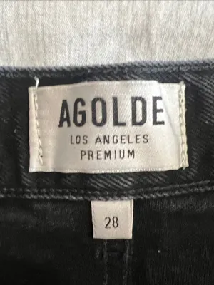 Agolde Denim Shores Jean Distressed Black Size 28 Cotton‎ thumbnail 5