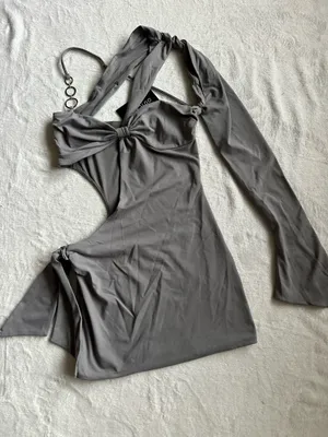 Outcast Clothing Zarah Mini Dress Charcoal thumbnail 7