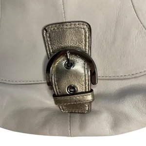 Coach Cream Leather Flap Buckle Crossbody Bag‎ Gold Accents thumbnail 4