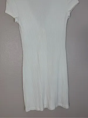 Reformation Ryder Ribbed Mini Dress size Small White $118 thumbnail 12