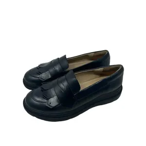 Zara Top Grade Leather Black Fringe Platform Loafers Size‎ 36 / US 5.5 thumbnail 3