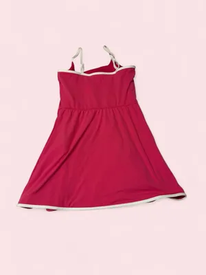 all in motion Bright Pink Mini Dress with white Trim thumbnail 2