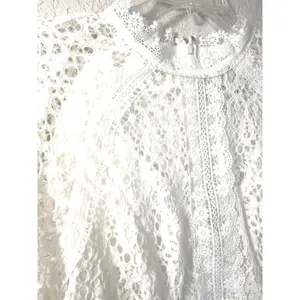 ASOS DESIGN White Lace Midi Dress Long Sleeve High Neck Pencil EU44 US12 RUSH thumbnail 7