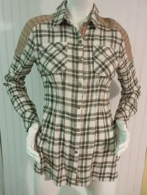 Anthropologie Free People madras shirt XS thumbnail 1