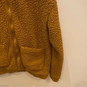 Pink Rose Teddy‎ Fleece Jacket Camel Brown Zip Front Sherpa Coat Women's Small thumbnail 8