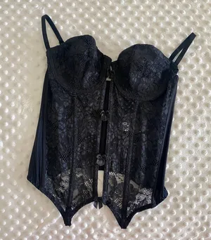 Black Bustier Corset Top thumbnail 1
