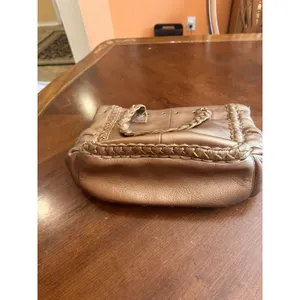 Nordstrom Brown Genuine Leather Tote Shoulder Bag Medium Boho Braided Trim thumbnail 11