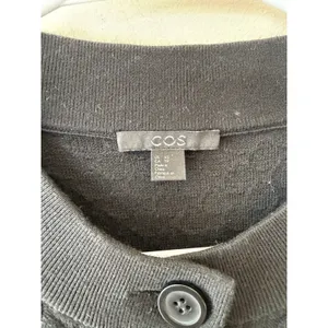 Cos Knit Cardigan Jacket Women's XS Black Waffle Textured Cotton Nylon XS thumbnail 5