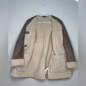 TRF Outerwear women’s size XS Faux Suede Sherpa Coat – Camel Brown(C11)✨ thumbnail 2