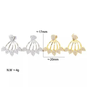 Gold Plated 2 pc Crystal Drop‎ Earrings, 17cm thumbnail 12