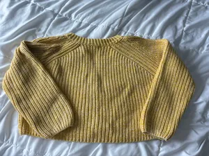 Sadie & Sage Yellow Chunky Knit Button Cardigan Sweater | Small | Cottagecore thumbnail 5