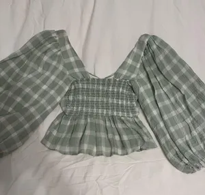 Light Green Show Me Your Mumu Gingham Blouse thumbnail 2