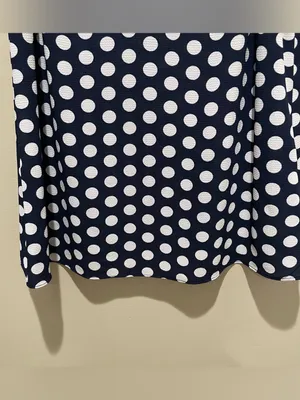 Michael Michael Kors Polka Dot Ruffle Sleeve Blouse Navy White Women Size Medium thumbnail 2