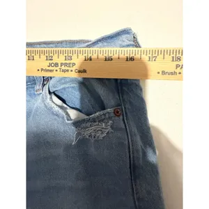 American Eagle Split Hem‎ Straight Leg Jeans Light Wash Distressed Denim 28 thumbnail 12