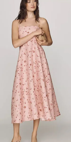 New Reformation Monette Strapless Midi Dress size 6 thumbnail 1