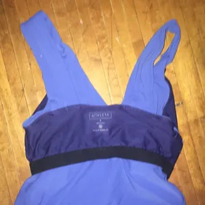 Athleta S blue workout/athletic v-neck tank top thumbnail 5