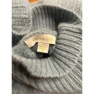 Garnet Hill Turtleneck Sweater Size XS Relaxed Blue Lambs wool Angora thumbnail 2