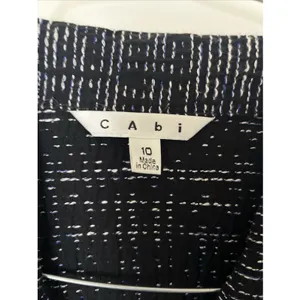 Cabi Navy Tweed Zip Front Jacket Blazer Style 723 Long Sleeve Size 10 thumbnail 4