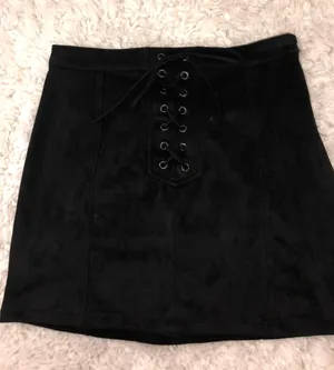 Black Faux Suede Mini Skirt thumbnail 1