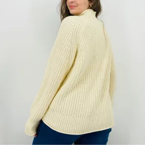 j. crew ivory chunky knit mockneck sweater size M thumbnail 4