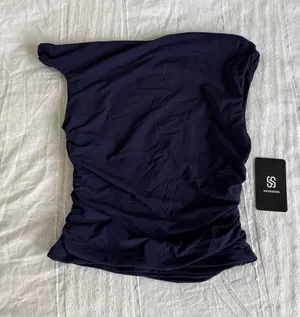 Amazon brand SUUKSESS navy off the shoulder top NWT thumbnail 1