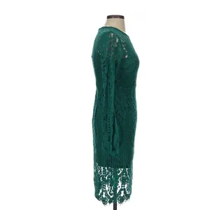 Lulus Enrapturing Elegance Green Lace Long Sleeve Midi Dress Bell Sleeve XS thumbnail 7