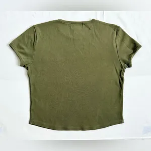 Ralph Lauren Vintage 90s Cropped Logo Pocket Tee - Olive - M thumbnail 5