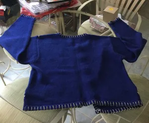 Vintage Victoria Harbour Embellished Christmas Sweater Cardigan Blue Ugly thumbnail 6