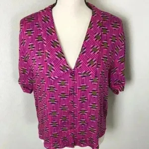 ZARA TRF Collection V Neck‎ Button Down Top Sz XS thumbnail 4