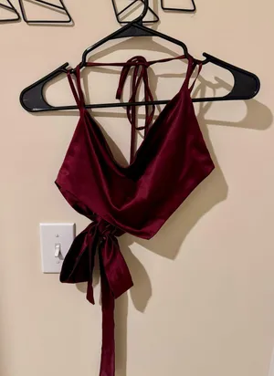 Windsor Halter Bandana Satin Tie Back Top thumbnail 1