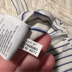 American Eagle Womens Size XS Halter Top White Navy Blue Stripes Textured Cotton thumbnail 9