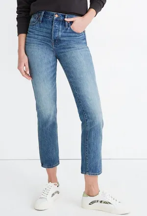 Madewell Rigid Stovepipe Jeans in Portsmouth Wash Women's Size 31 AJ206 Cotton thumbnail 1
