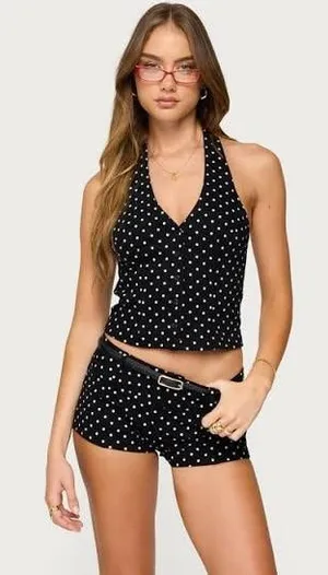 Edikted Twyla Polka Dot Halter Top M NWT thumbnail 1